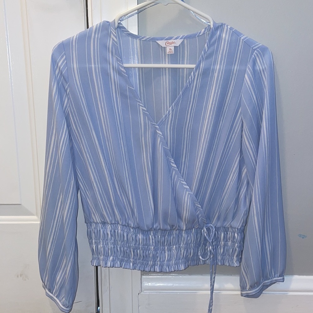 Blue & White Striped Blouse